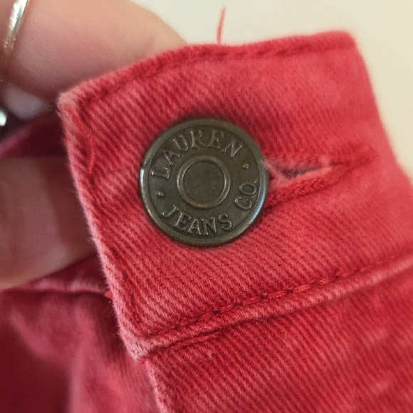 Lauren Ralph Lauren Red Straight Leg Jeans Size 14 Classic Straight Fit - Picture 12 of 12
